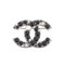 Coco Mark Fake Pearl Brooch Silver Black 03A from Chanel 1