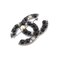 Coco Mark Fake Pearl Brooch Silver Black 03A from Chanel 3