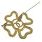 CHANEL Clover Cocomark Vintage Gold Plated 28 Ladies Brooch 4