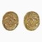 Chanel Here Mark Earrings Vintage Gold Plated Ladies, Set of 2 1