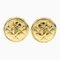 Chanel Here Mark Earrings Matelasse Vintage Gold Plated Ladies, Set of 2 1