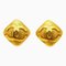 Chanel Coco Earrings Rhombus 29 Gold Ladies Sand Processing, Set of 2 1