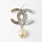 CHANEL brooch pin here mark rhinestone pearl silver, Image 3