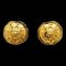 Chanel 2 3 Vintage Logo Lion Earrings Gold Round Type, Set of 2 1