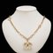 Coco Mark Chain Necklace Pendant Gp Plastic Studs Rhinestone Ivory Gold 06A from Chanel 7