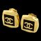 Chanel Gold Plated Clip Earrings Black, Gold, Set of 2, Image 1