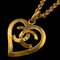 Collar Chanel 95p Heart Here Mark dorado para mujer, 1995, Imagen 1