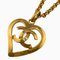 Chanel 95p Heart Here Mark Necklace Gold Womens, 1995, Image 1