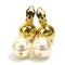Chanel Earrings Metal/Fake Pearl Gold X White Ladies, Set of 2 3