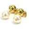 Chanel Earrings Metal/Fake Pearl Gold X White Ladies, Set of 2 2