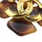 Tortoiseshell Pattern Here Mark Brooch in Brown from Chanel 5