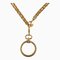 CHANEL Double Chain Loupe Necklace Gold Plated Ladies 1