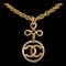 CHANEL Cocomark Circle Necklace Gold Plated Ladies 1