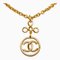 CHANEL Cocomark Circle Necklace Gold Plated Ladies 1