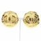 Here Mark Earrings Matelasse Vintage Gold Plated 94P from Chanel, Set of 2 1