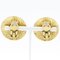 Here Mark Earrings Matelasse Vintage Gold Plated 94P from Chanel, Set of 2 3