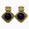 Cocomark Square Round Stone Earrings from Chanel, 1996, Set of 2 1
