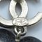 Chanel Pierced Earrings Pierced Earrings Black Silver Plating/Rhinestone Black Silver, Set of 2 4