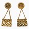 Chanel Cocomark Matelasse Chain Bag Motif Earrings Gold Plated Women's, Set of 2, Image 1