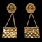 Orecchini Chanel Cocomark Matelasse con catena, orecchini da donna placcati in oro, set di 2, Immagine 1