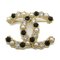 Coco Mark Brooch in Gold Black & Gold Plated from Chanel 3