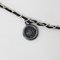 CHANEL Necklace Charm Here Mark Camellia Clover Coin Chain Leather 96P VINTAGE Silver Black Women's 3