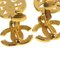 Chanel Earrings Here Mark Gold Logo Vintage, Set of 2 6