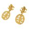 Chanel Earrings Here Mark Gold Logo Vintage, Set of 2, Image 2