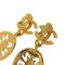 Chanel Earrings Here Mark Gold Logo Vintage, Set of 2 3