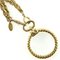 Collar de lupa CHANEL de doble cadena vintage bañado en oro Made in France Ladies, Imagen 3