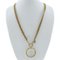 Collar de lupa CHANEL de doble cadena vintage bañado en oro Made in France Ladies, Imagen 2