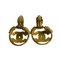 94p Engraved Coco Mark Earrings in Metal Fittings Gp from Chanel, Set of 2 5