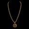 CHANEL necklace here mark gold pendant long chain ladies 1