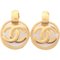 CC Coco Mark Circle Earrings in Gold from Chanel, Set of 2 1