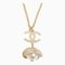 CHANEL Cocomark Flower Pearl Halskette Gold F23K 1