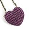 CHANEL Necklace Locket Pendant Tweed/Leather/Metal Pink x Black Gold Women's AB9485, Image 2