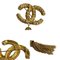 CHANEL 93A here mark metal fittings chain brooch corsage gold 86785, Image 2
