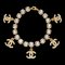 CHANEL Cocomark Rhinestone 95A Gold Bracelet, Image 1