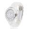 Weiße J12 Quarzuhr mit Diamanten aus Keramik von Chanel 3