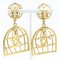 Chanel Bird Cage Earrings Gold Plated Made In France 1993 93P Women's, Set of 2 3