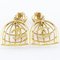 Chanel Bird Cage Earrings Gold Plated Made In France 1993 93P Women's, Set of 2 4