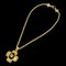 CHANEL Stone Coco Mark 96A Gold Chain Necklace Black 0055, Image 1