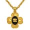 CHANEL Stone Coco Mark 96A Gold Chain Necklace Black 0055, Image 2