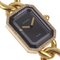 Premiere Watch Diamond Bezel H0113 K18 Yellow Gold X Quartz Analog Display Black Dial Ladies from Chanel 3