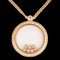 CHOPARD Happy Diamond Icon 7P Moving Pendant K18RG Double Chain Long Necklace 799450 1