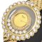 CHOPARD Happy Diamond 7P Moving Bezel Solid Gold K18YG Ladies Quartz Watch Champagne Dial 20/4180 4097 8