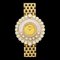 CHOPARD Happy Diamond 7P Moving Bezel Solid Gold K18YG Ladies Quartz Watch Champagne Dial 20/4180 4097 1