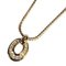 Dior Necklace Womens Brand Circle Round Transparent Stone Gold by Christian Dior, Image 1