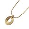 Dior Necklace Womens Brand Circle Round Transparent Stone Gold by Christian Dior, Image 2