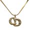 CD Rhinestone Necklace in Gold Plated by Christian Dior 1